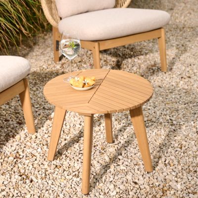 Table basse de jardin ronde en bois d'eucalyptus GoodHome Hania