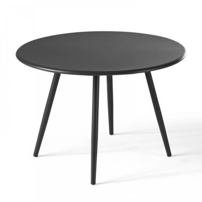 Table basse de jardin ronde en métal gris anthracite 40 cm Palavas  Oviala