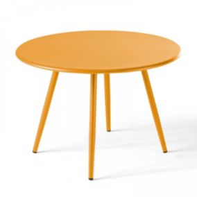 Table basse de jardin ronde en métal jaune 40 cm Palavas  Oviala