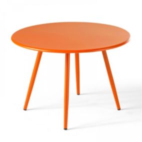 Table basse de jardin ronde en métal orange 50 cm Palavas  Oviala