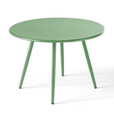 Table basse de jardin ronde en métal vert cactus 40 cm Palavas  Oviala