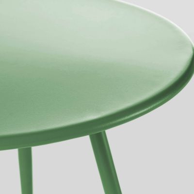Table basse de jardin ronde en métal vert cactus 40 cm Palavas  Oviala