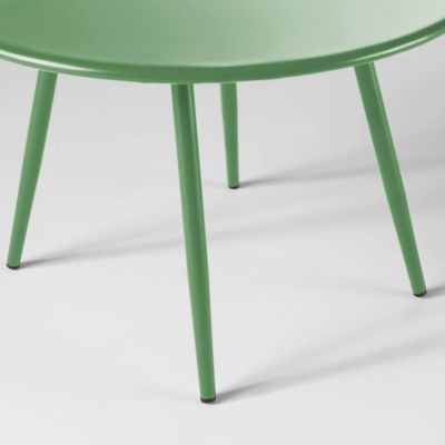 Table basse de jardin ronde en métal vert cactus 40 cm Palavas  Oviala