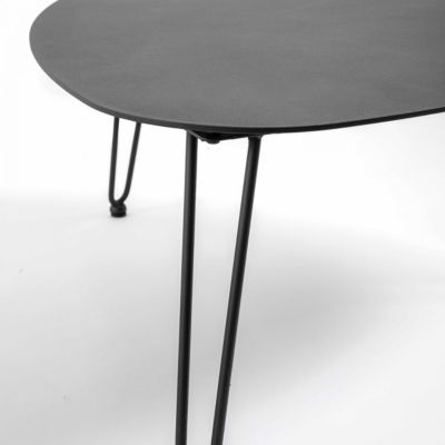 Table basse de jardin triangulaire en aluminium noir  Oviala