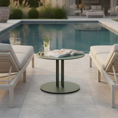 Table basse de jardin vert kaki 50 cm  Oviala