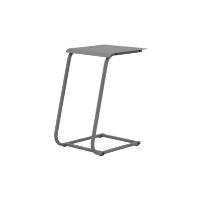 Table basse de jardin Violette II en acier coloris gris L.35 x l.48 x H.52 cm