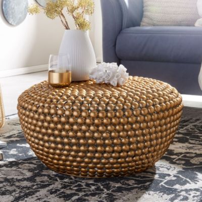 Table Basse de Salon 60x60x30 cm Table de Canapé Metal Orientale Ronde FineBuy