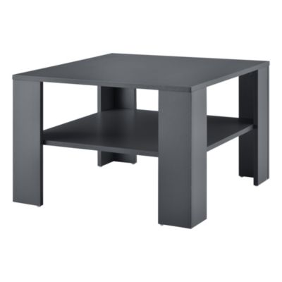 Table Basse De Salon Aachen 60 x 60 x 40 cm Gris Foncé en.casa