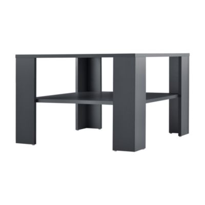 Table Basse De Salon Aachen 60 x 60 x 40 cm Gris Foncé en.casa
