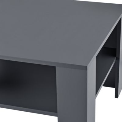 Table Basse De Salon Aachen 60 x 60 x 40 cm Gris Foncé en.casa