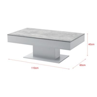 Table Basse de Salon Lünen avec 2 Espaces de Rangement 40 x 110 x 60 cm Effet Béton Gris en.casa