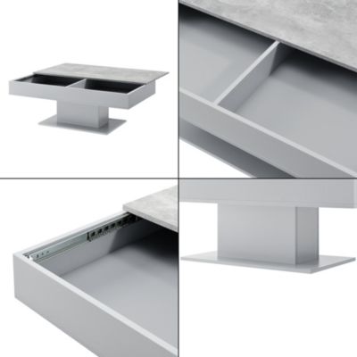 Table Basse de Salon Lünen avec 2 Espaces de Rangement 40 x 110 x 60 cm Effet Béton Gris en.casa