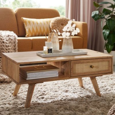 Table basse design 90x40x45 cm Table de salon en bois massif Table basse FineBuy