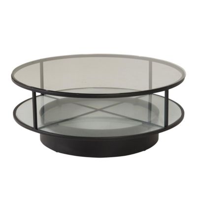 Table Basse Design en Verre "Falsterbo" 100cm Noir