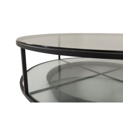 Table Basse Design en Verre "Falsterbo" 100cm Noir