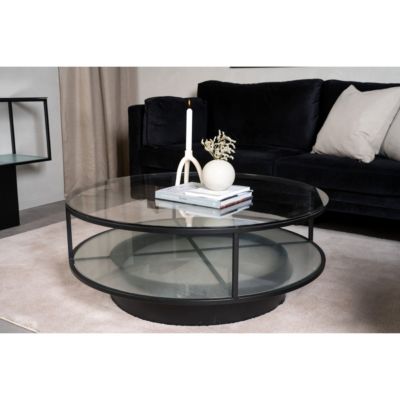 Table Basse Design en Verre "Falsterbo" 100cm Noir