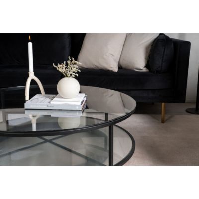 Table Basse Design en Verre "Falsterbo" 100cm Noir
