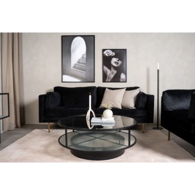 Table Basse Design en Verre "Falsterbo" 100cm Noir