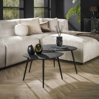 Table basse design organique grise (2 pièces) RALF