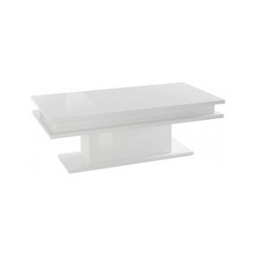 Table basse Dgandin, Table basse, Porte-revues, 100% Made in Italy, 100x55h42 cm, Blanc brillant