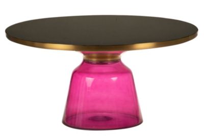 Table basse en acier inoxydable et verre noir - 75 x 75 x 37 cm