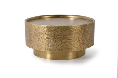 Table basse en aluminium et bronze doré
