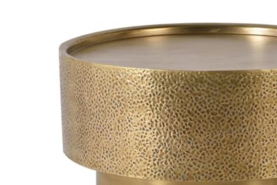 Table basse en aluminium et bronze doré