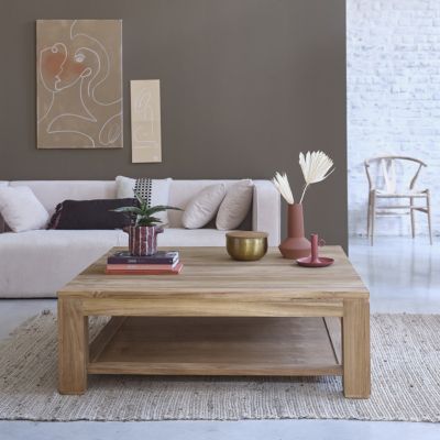 Table basse en bois de teck 120 cm