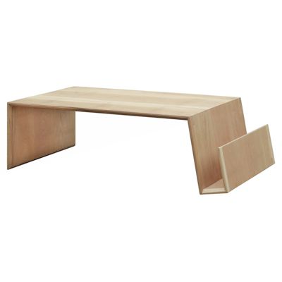 Table basse en bois design moderne porte-revues intégré - EKOS