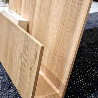 Table basse en bois design moderne porte-revues intégré - EKOS