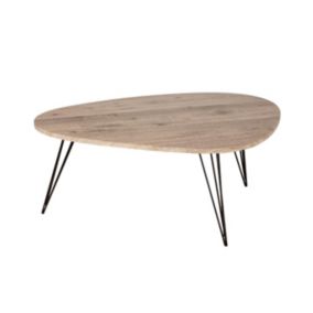 Table basse en bois et pieds en métal noir 112 x 80 x H 40 cm