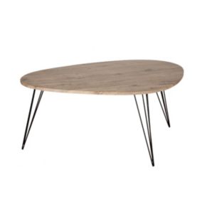 Table basse en bois et pieds en métal noir 97 x 65 x H 50 cm