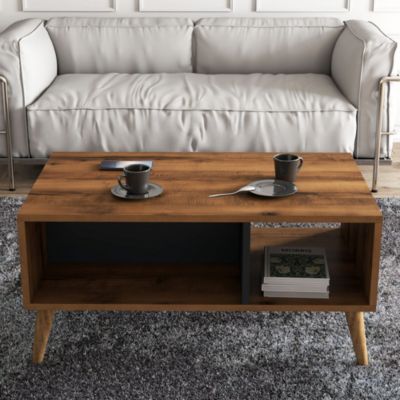 Table basse en bois "Exxen"  90 x 41 x 54 cm  Gris anthracite