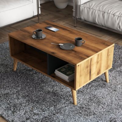 Table basse en bois "Exxen"  90 x 41 x 54 cm  Gris anthracite