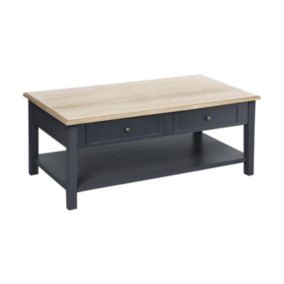 Table basse en Bois gris foncé avec 4 tiroirs 110 x 60 x H 45 cm