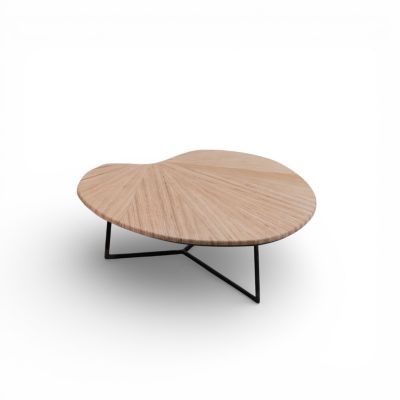 Table basse en bois massif hêtre et piètement métal LICUALA