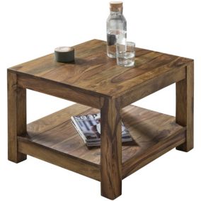 Table Basse en Bois Massif - Rangements - Table d'Appoint Moderne - Meuble de Salon