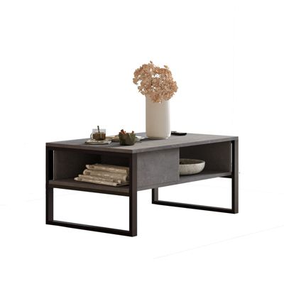 Table basse en bois "ML34"  100 x 59 x 44 cm  Argent