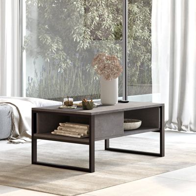 Table basse en bois "ML34"  100 x 59 x 44 cm  Argent