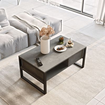 Table basse en bois "ML34"  100 x 59 x 44 cm  Argent
