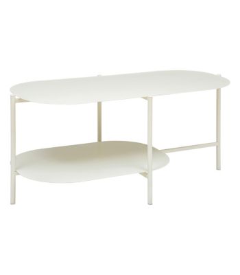 Table basse en métal Blanc Ivoire 100 x 50 cm