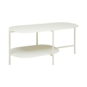 Table basse en métal Blanc Ivoire 100 x 50 cm