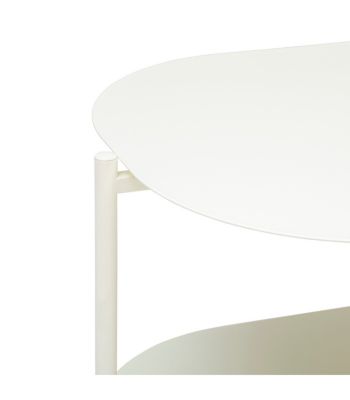 Table basse en métal Blanc Ivoire 100 x 50 cm