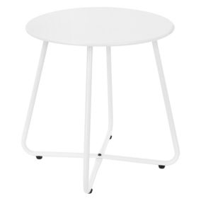 Table basse en métal blanc ronde