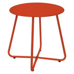 Table basse en métal rouge table d'appoint ronde