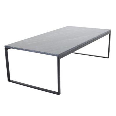 Table Basse en Marbre "Estelle" 120cm Gris & Noir