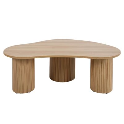 Table basse en MDF décor mélaminé beige  Oviala