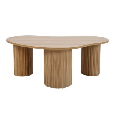 Table basse en MDF décor mélaminé beige  Oviala