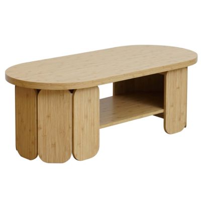 Table basse en MDF effet bois beige  Oviala