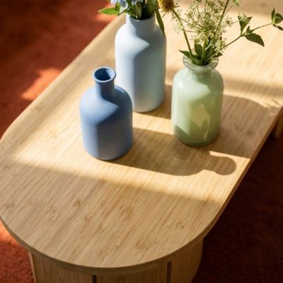 Table basse en MDF effet bois beige  Oviala